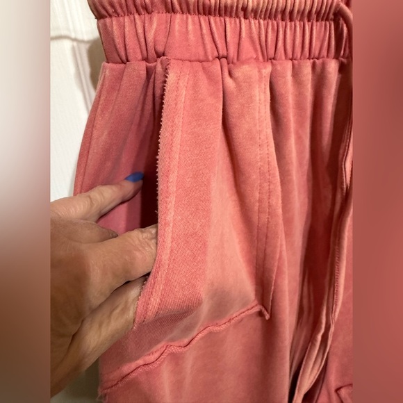 H022 NWT Sage + Fig Top M pp27 Pants L W15 Dusty Pink Bow Lounge Pants Set - Picture 6 of 16